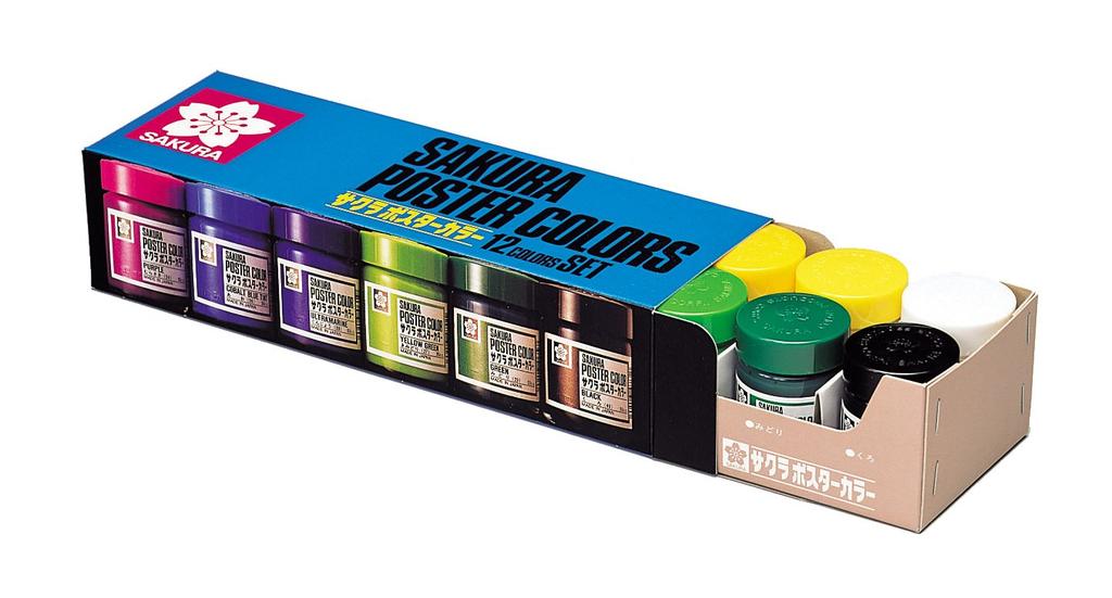 Sakura Poster PW12 Set Cray-Pas Colors, 30ml, 12-Color Set,