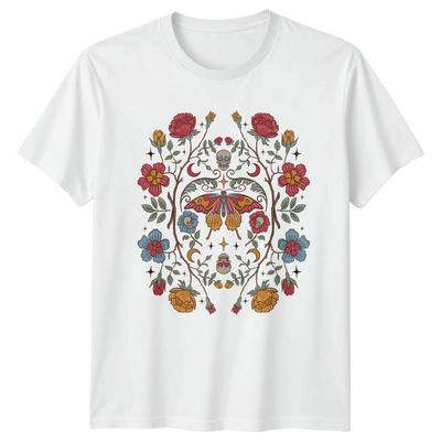 Stylish Butterfly Floral Skull Aesthetic Unisexs TShirt Birthday Gift For Her