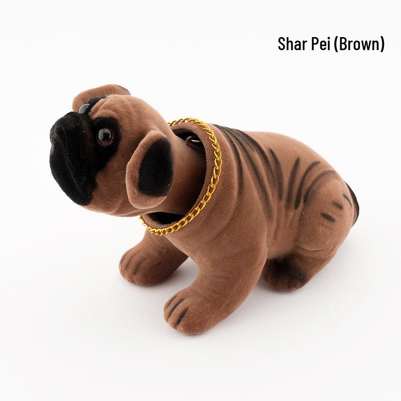 Resin Shaking Head Dog Figurine Car Ornament