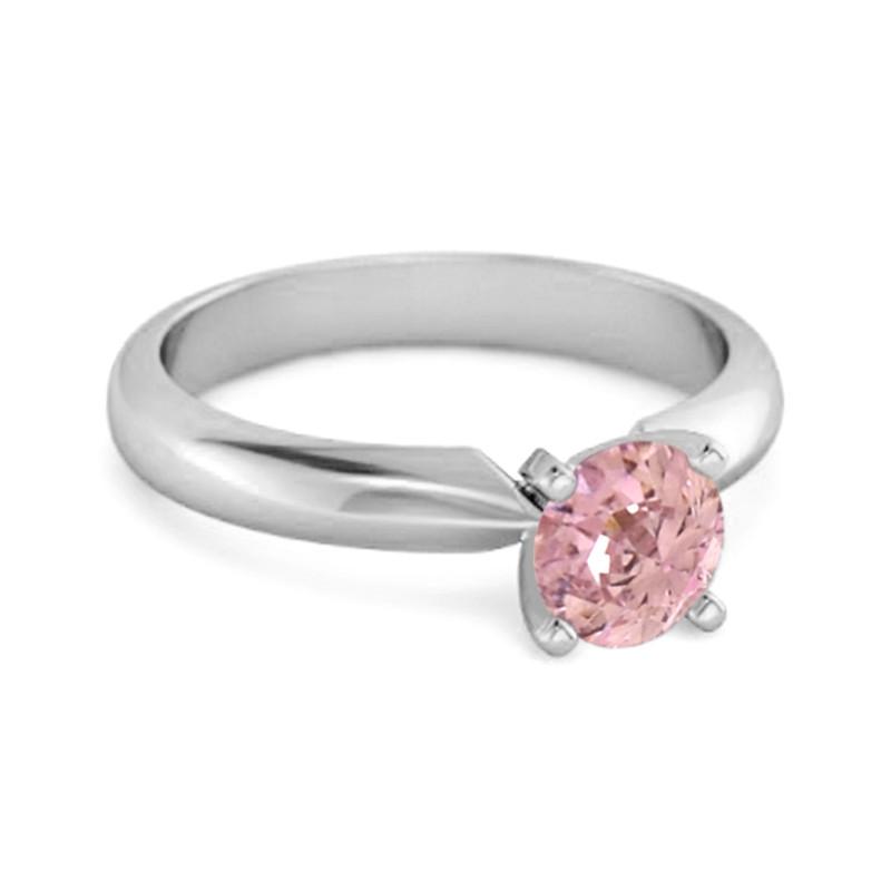 Solitär 0,25 Karat Brillant Schliff Pink Zirkonia Sterlingsilber Versprechen Damen Ehering