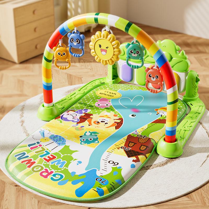 Baby Piano Play Mat with Music Pedal & Bed Bell for Newborns 0-10