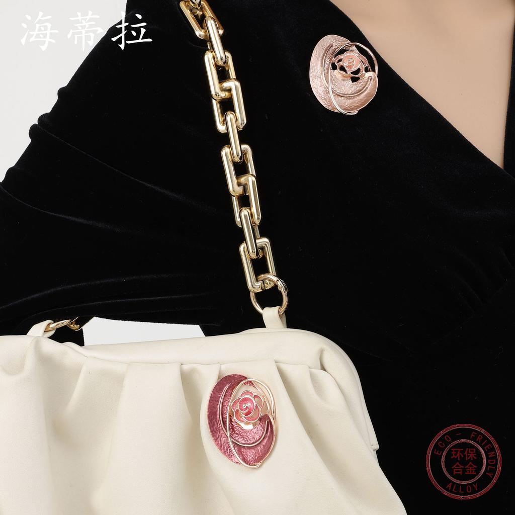 Nouvelle Couleur Huile Fleur Éternelle Émail Couleur Broche, Célébration, Banquet Dames Broche Multifonctionnelle Polyvalente