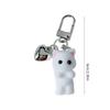 Flocking Cat Heart Keychain Lovely Decorations Keyring Ornament Backpack Handbag Charm Pendant Gift for Girls Women