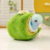 Kawaii Lifelike Bird Plush Toy Soft Parrot Nest Stuffed Plushies Keychain Simulation Animals Pendant Gift for Birthday Xmas