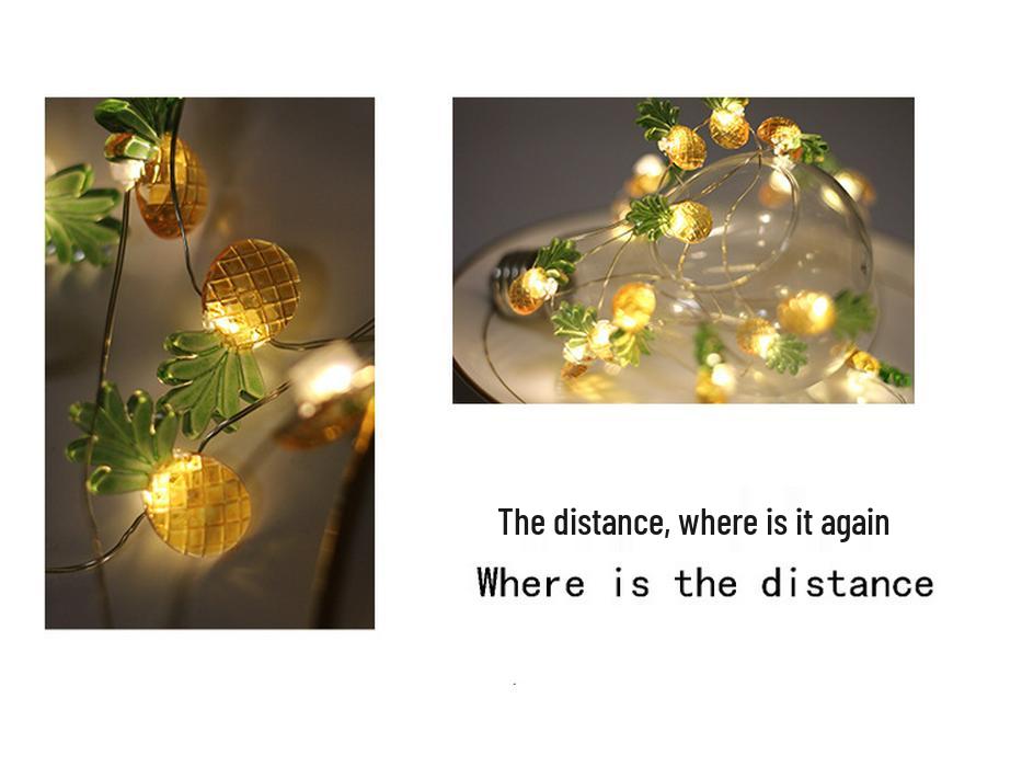 LED Fruit String Lights with Pineapple Pendants - USB Copper Wire for Kids' Decor and Gifts