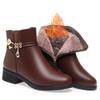 Coarse Heel Short Boots Women's Autumn and Winter New Boots Mother Shoes Soft Leather Soft Sole Elderly Cotton Shoes Comfortable Velvet Leather Shoes