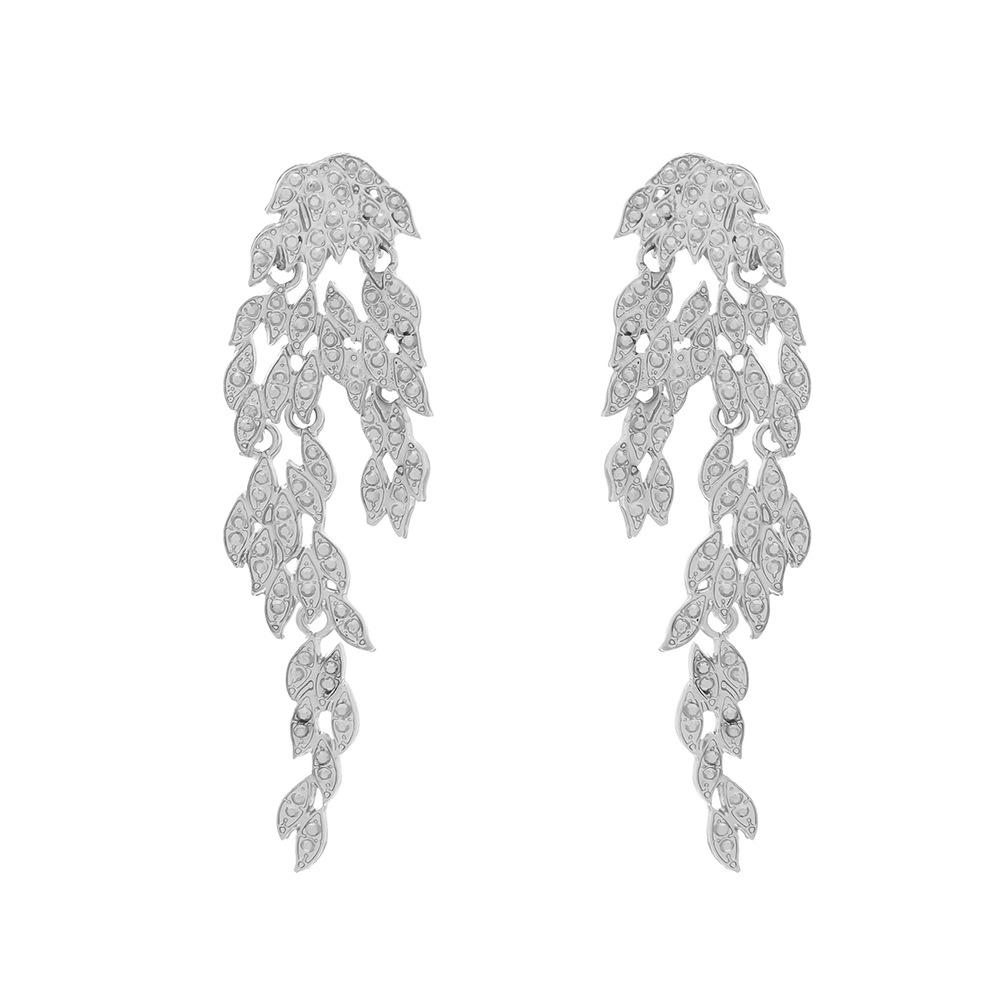 

DIGADAGU Alloy Leaves Tassel Geometric Dangle Earrings New Luxury Classic Earrings Women Party Zircon Accessories медный