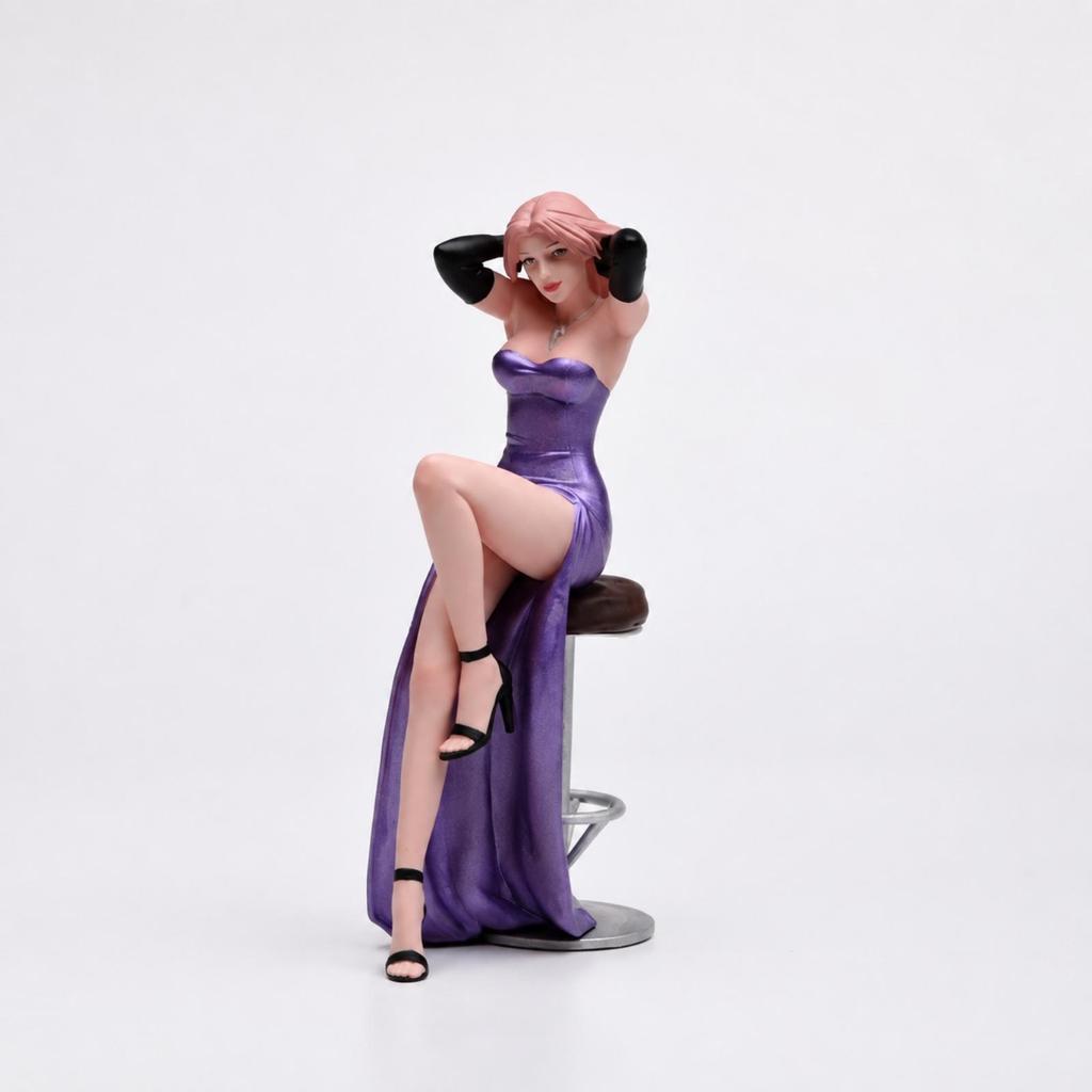 Seated Woman Figurine Static Resin Miniature Realistic for Collectors