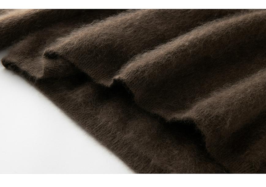 2026 Madder Brown Knit Sweater & Half Skirt Set in Heavyweight Pure Cashmere & Mulberry Silk