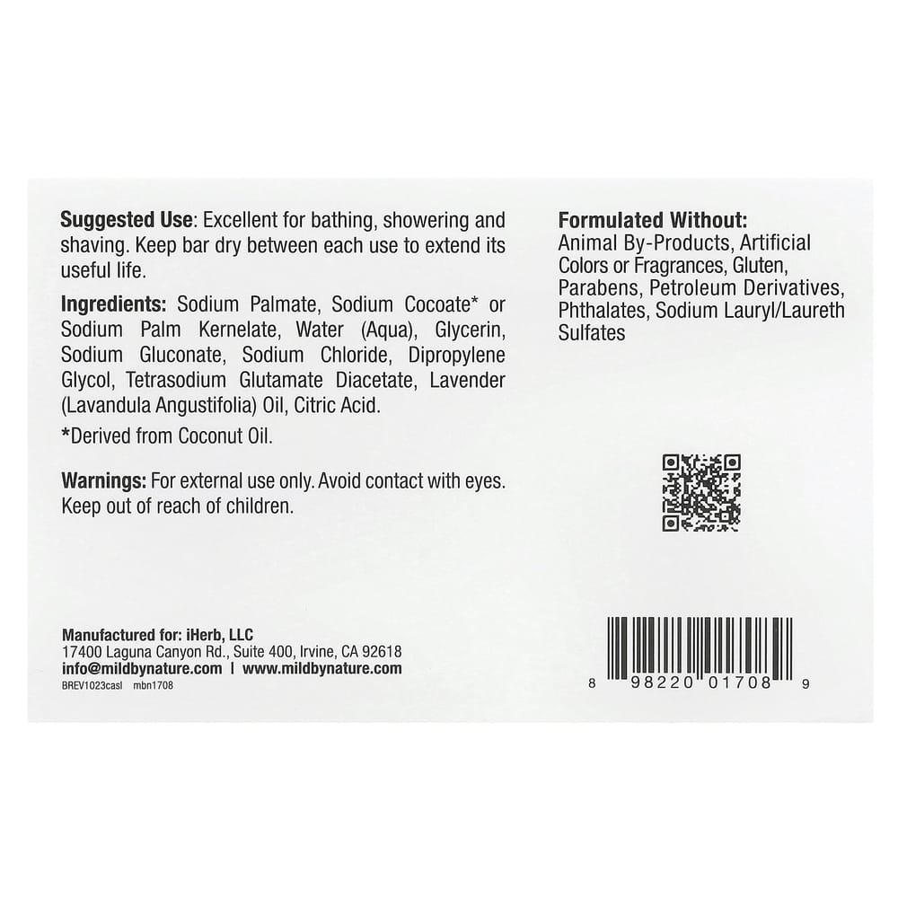 Mild by Nature Castile Soap, Lavender Scent, 141g (5oz)