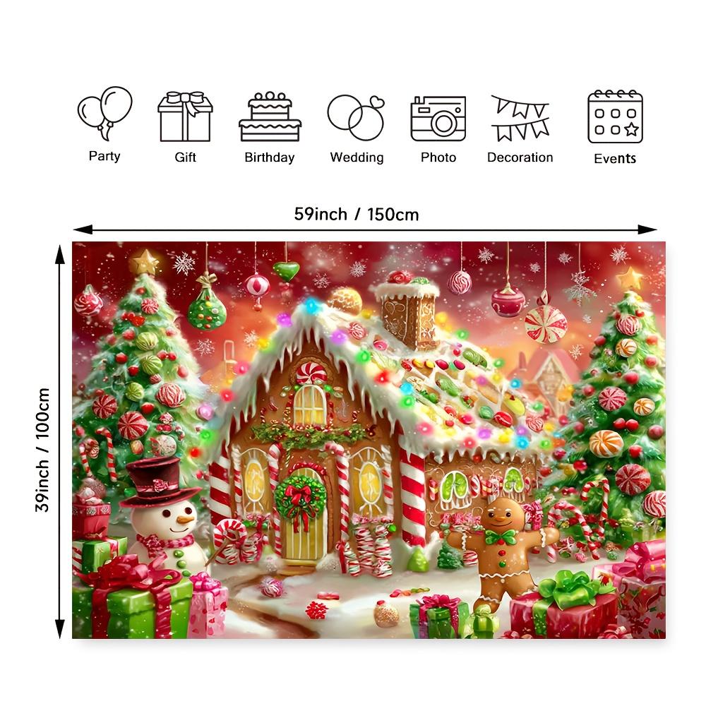 2D flat print party banner background, gingerbread man, lollipop and snowflake - Christmas, birthday, wedding