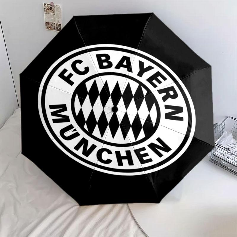 Muster des FC Bayern München, automatischer Regenschirm, tragbares und faltbares Design, 8 Schirmstäbe, ein Weihnachts- oder Geburtstagsgeschenk.