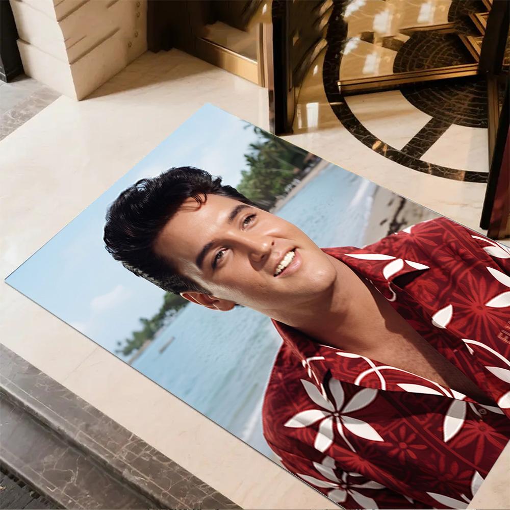 Tapis de sol Iconique d'Elvis Presley Parfait pour Bureau Salles de jeux Salle à manger Entrée Tapis Antidérapant Décor de Bureau Anime Cadeau de Fête de Mariage