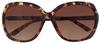 Trick Sunglasses with UV a large frame that creates a slimming Stylish metal accents on both sides create a large cell Brown Marble Half [Face