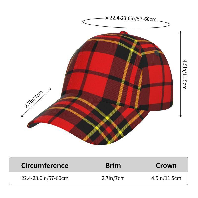 Custom Red Black Tartan Check Scottish Pattern Baseball Cap Unisex Snapback Hat Washed Oxford Caps Retro Sun Visor Peaked Cap