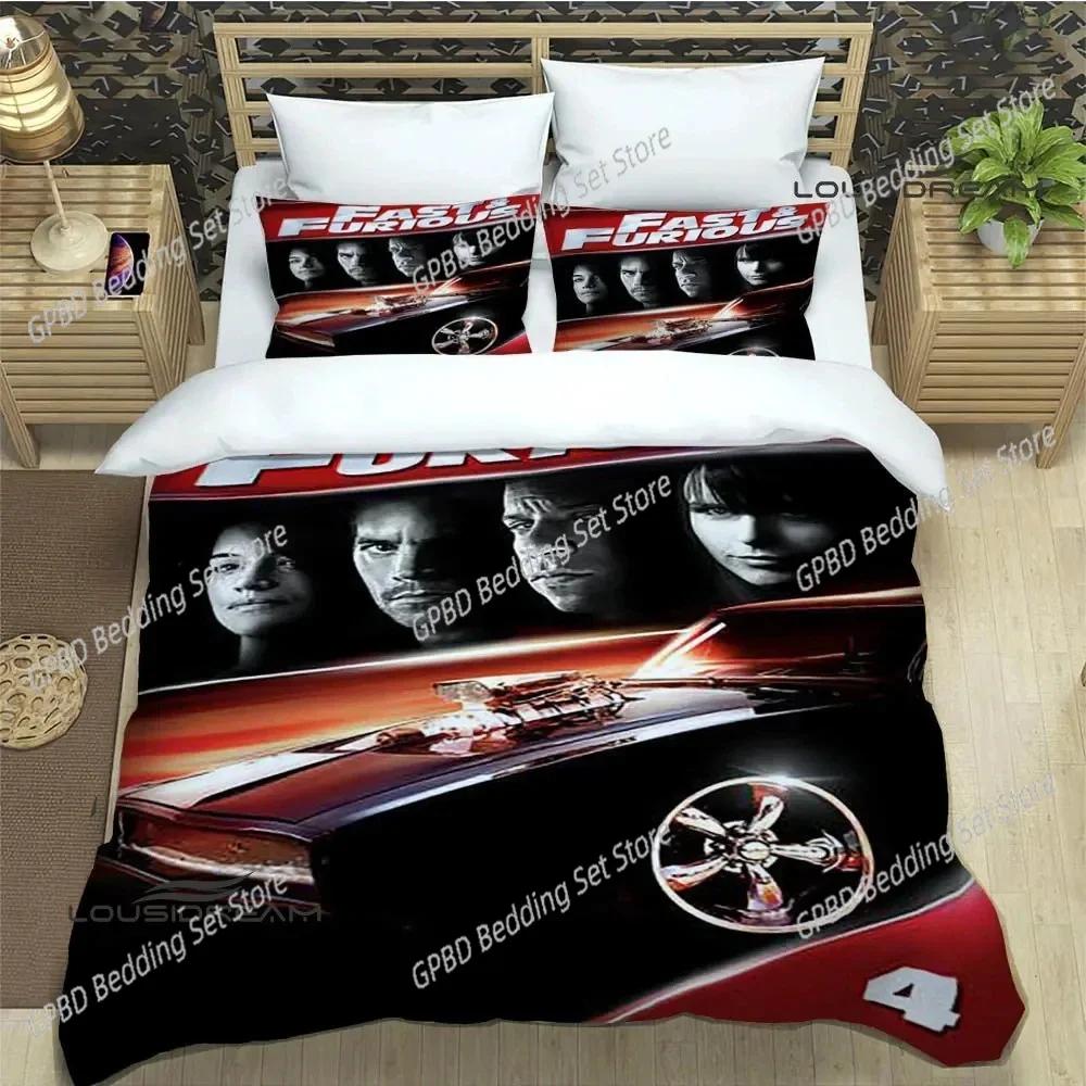 Fast & Furious 3D NEW Duvet Cover Pillowcase Bedding Set Adult Boy Girl Bedroom Decoration Children Single Double Large