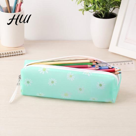 Durable Waterproof Pen Case Flower Pencil Case, Large Capacity PVC Pouch, Stationery Bag for Students, School Supplies Organizer Spill-proof Holder