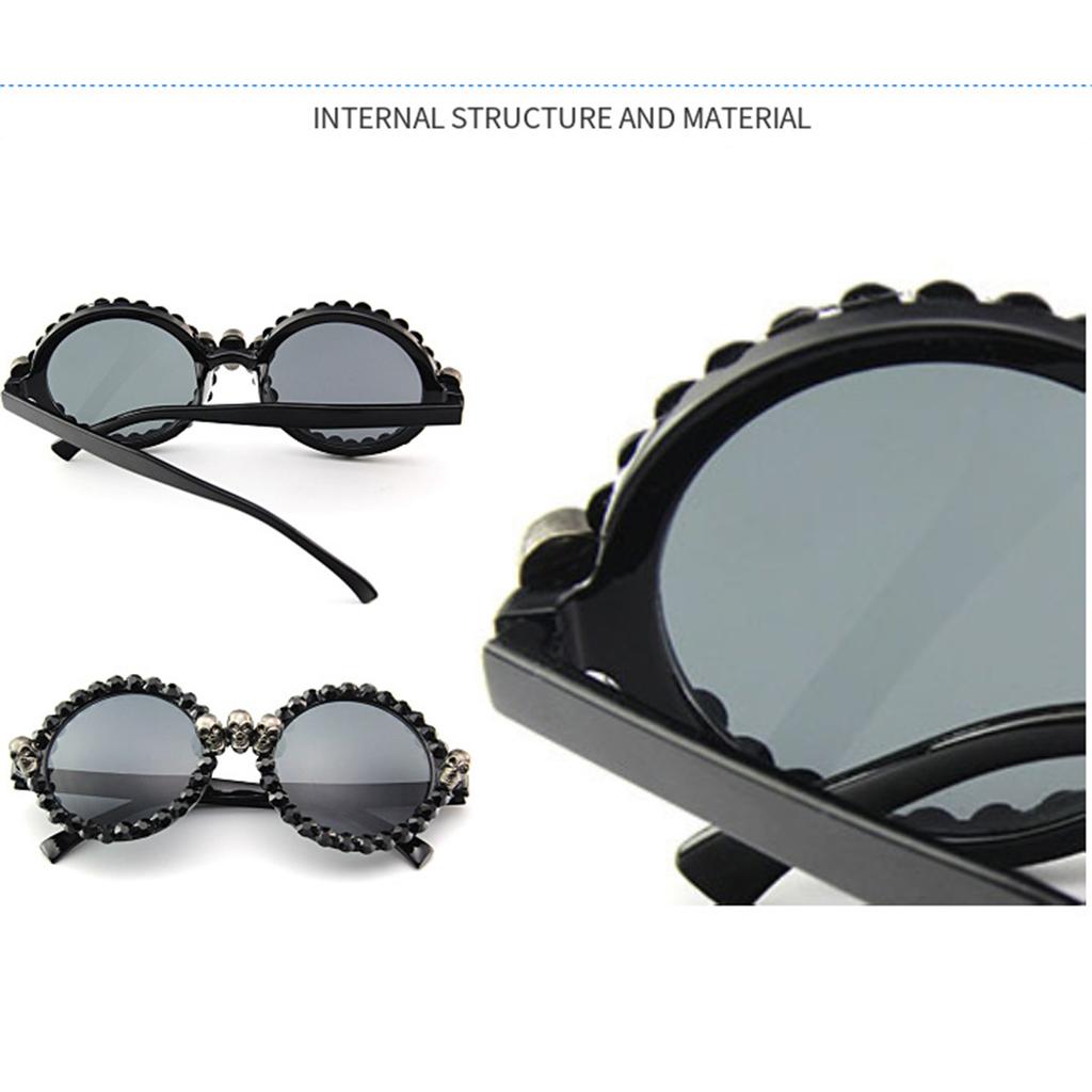 Halloween Rhinestone Skull Sunglasses Decorative Glasses for Party and Costume Events