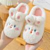 Autumn and Winter Cartoon Rabbit Cotton Slippers Indoor Home Bedroom Warm Fleece Thick Bottom Comfortable Hair Slippers