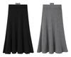 Hong Kong Style High-Waist Knitted Pleated Skirt for Women - Slim, Thick, Autumn & Winter Wear, Supports Up to 200 Pounds