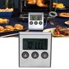 Termometru Digital pentru Carne, Metru pentru Temperatura Alimentelor cu Sondă Pliabilă, Cronometru, Alarmă pentru Bucătărie