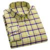 Men Classic Oxford Solid Striped Plaid Business Long Sleeve Shirts Workwear Dress Shirt Comfortable Casual Cotton Standard Shirt
