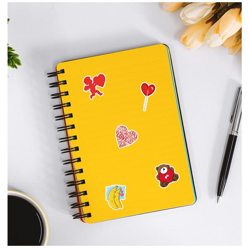 50/100PCS Valentine's Day Graffiti Stickers Laptop Stationery Love Decoration Stickers Waterprrof Stickers