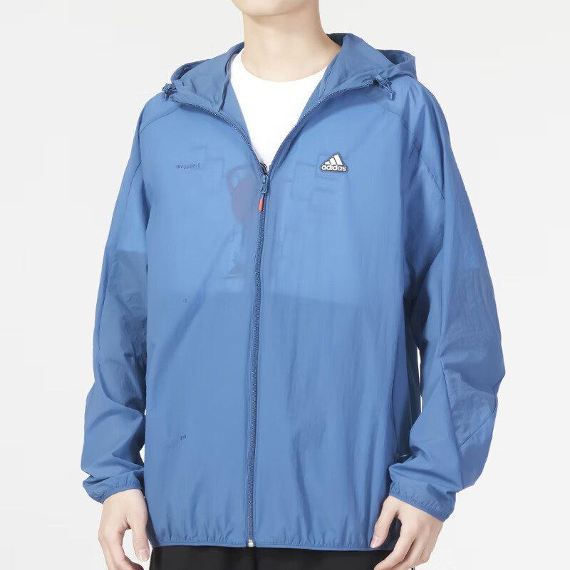 Adidas Jackets Men's Blue Hooded Non Detachable Moderate IA8149