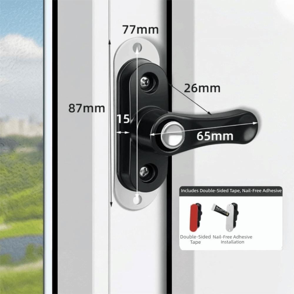 Safety Lever Zinc Alloy Window Frame Lock With Key Anti Theft Safety Locks Plastic Steel T-Lock External Window