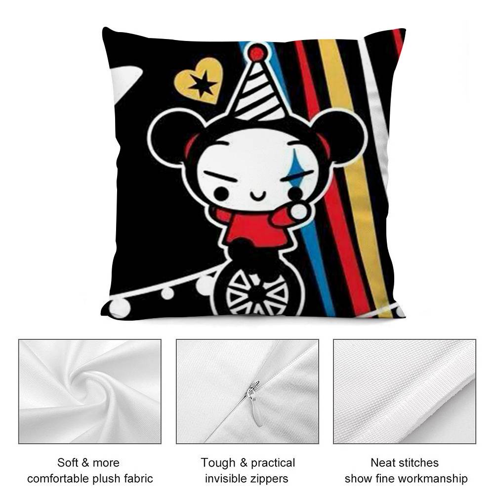 Kawaii P-Pucca Anime Pillow Case Plush Fabric Soft Double Sided Print Sofa Cushion Cover Throw Pillow Covers