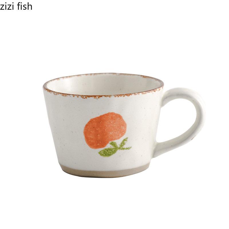 Ceramic Mug Creative Hand-painted Coarse Pottery Coffee Mug Office Afternoon Tea Milk Cup Juice Cup Water Cup Household Goods
