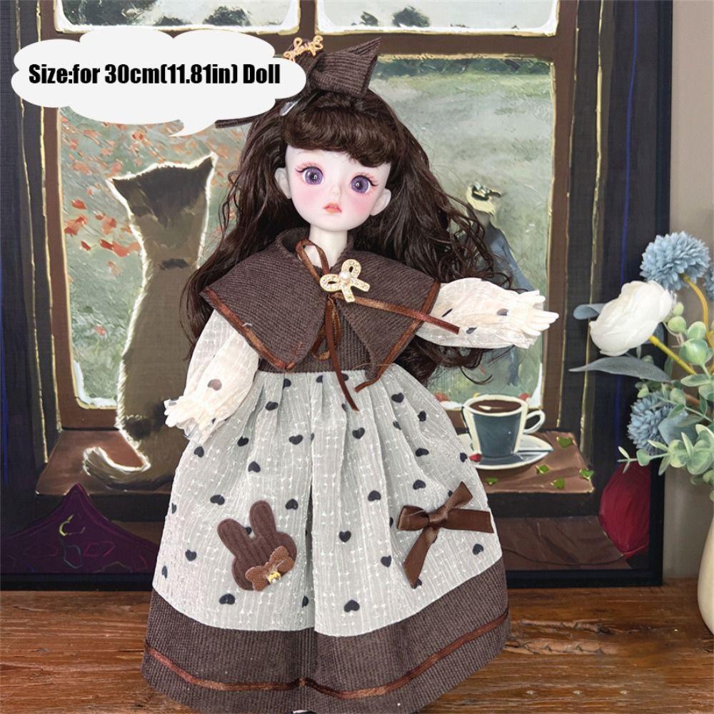 30cm Girl Birthday Gift Doll Princess Dress Multi-Joint Movable Doll Outfit Set BJD Doll Clothes