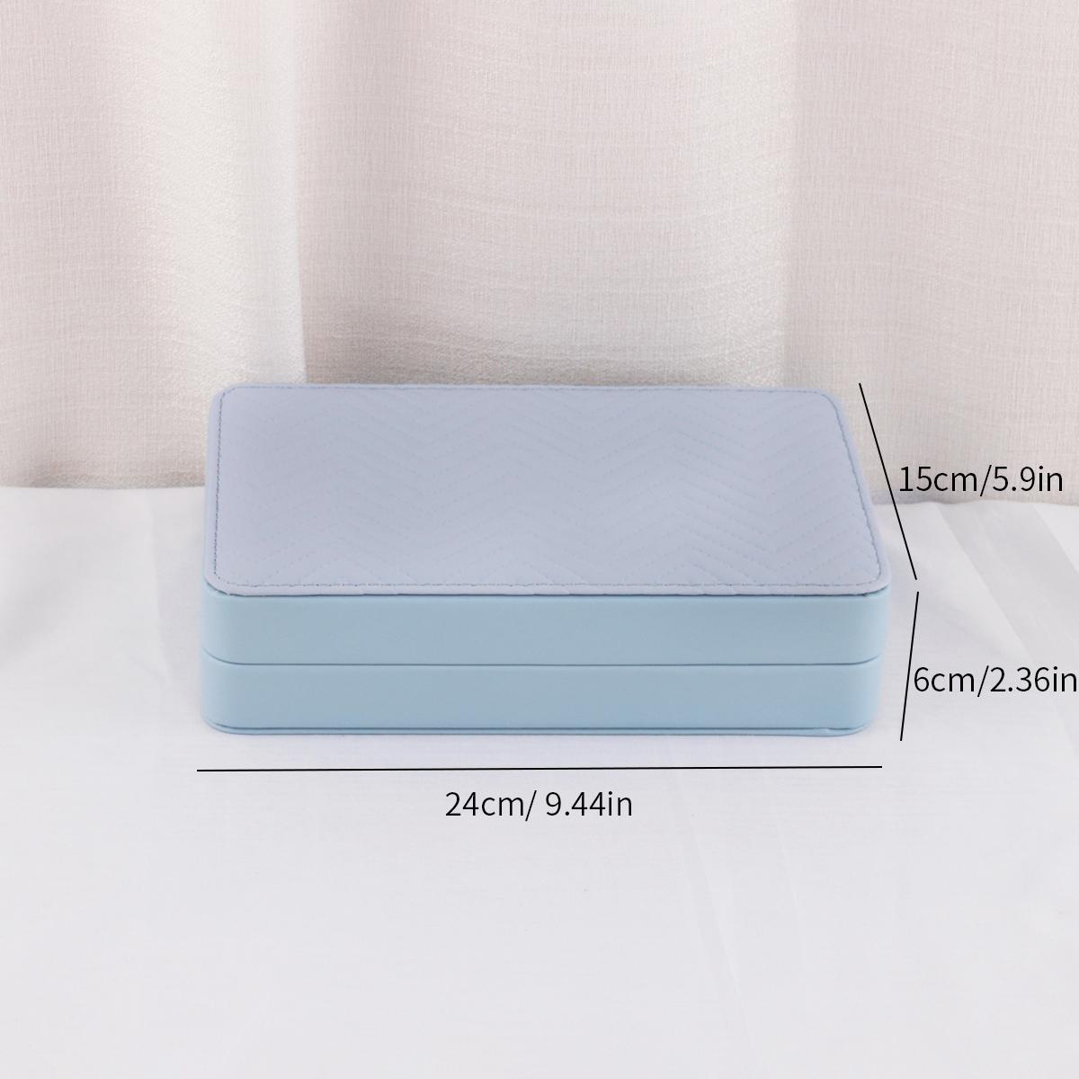 

Leather Jewelry Box Light Luxury Earrings Necklace Storage Box with Lock Jewelry Organizers Storage синий