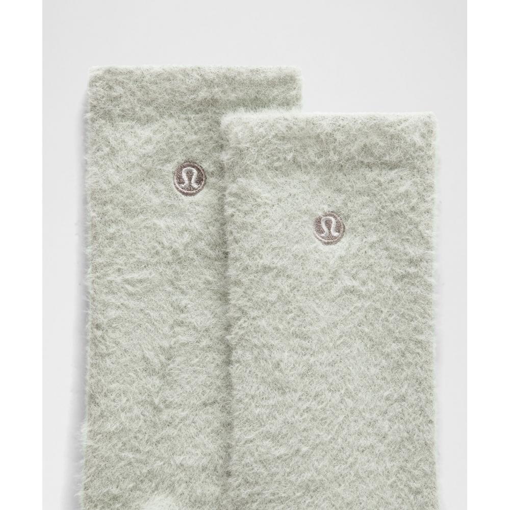 Lululemon Unisex Fuzzy Crew Socks Jade Grey