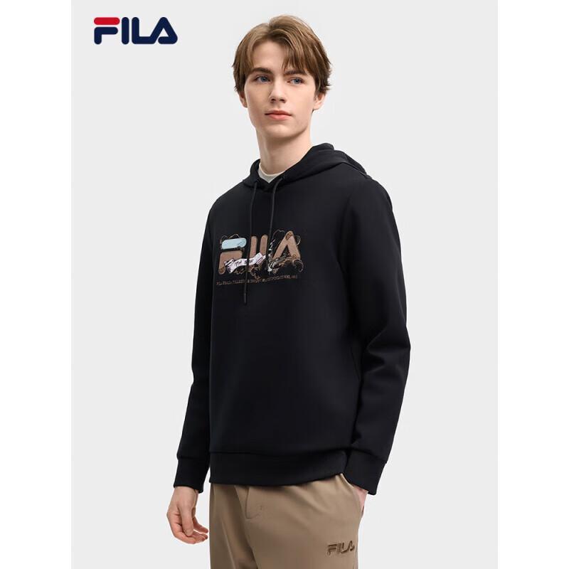 FILA Official Jackson Yee Collection 2025 Spring Hooded Knit Sweatshirt M