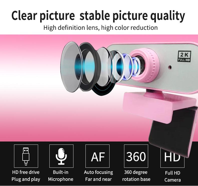 Kamera komputerowa HD2K 4K High Definition z mikrofonem do zajęć online