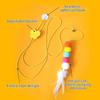 Hanging Door Bouncing Interactive Cat Toy Feather Stick Retractable Cat Teaser Wand Toy with Suction Cup Interactive Cat Toy