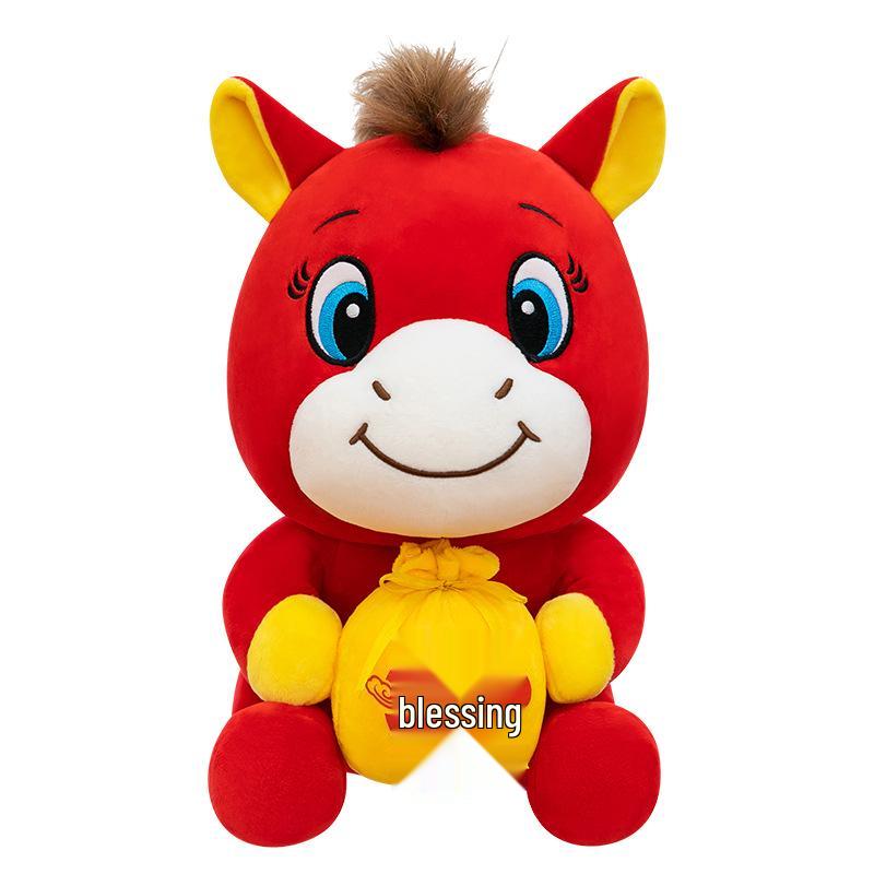 2026 Year of the Horse Zodiac Plush Pony - Good Fortune Red Gift