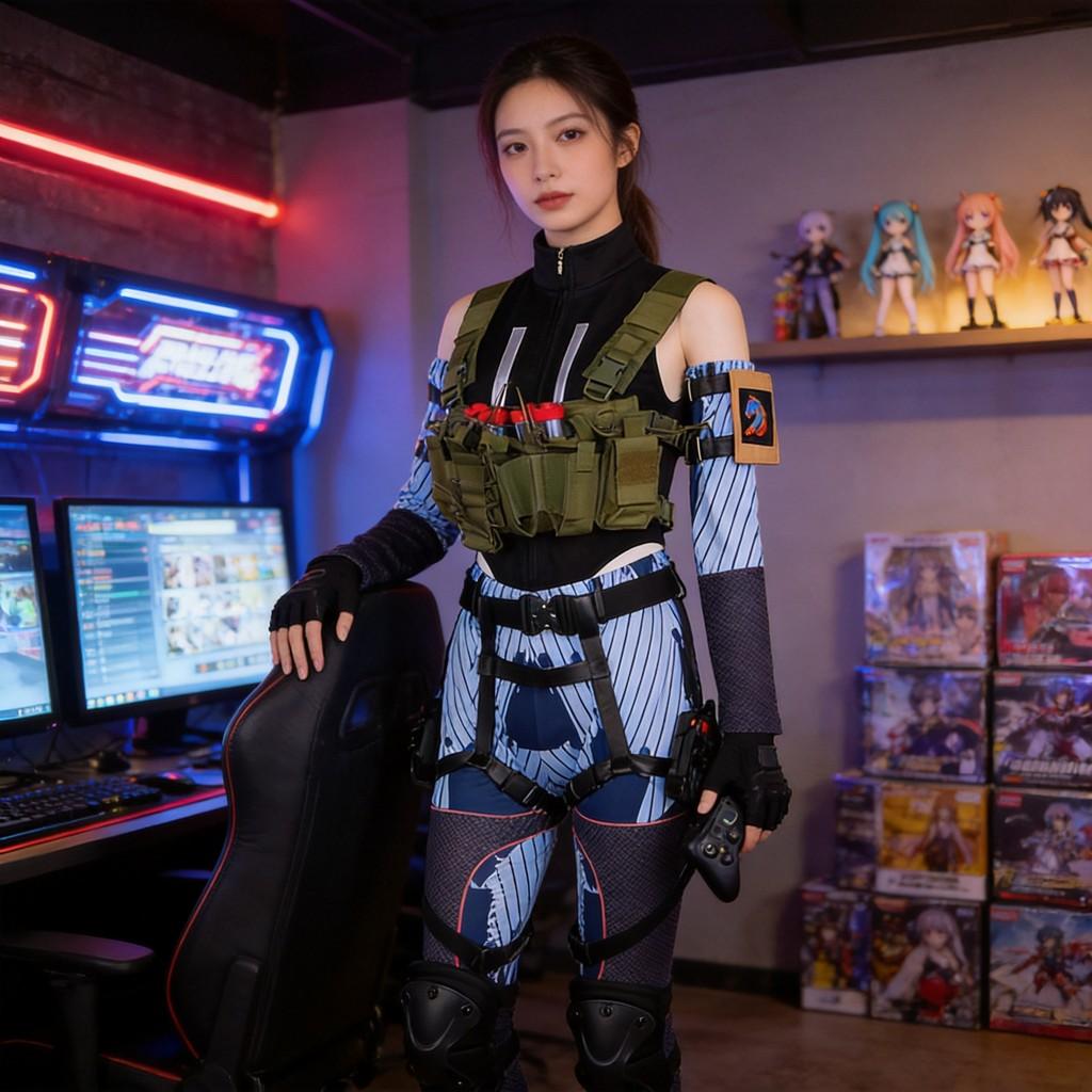 Costume Cosplay Delta Force Action per Donna con Tessuto Spandex per Halloween ed Eventi di Giochi