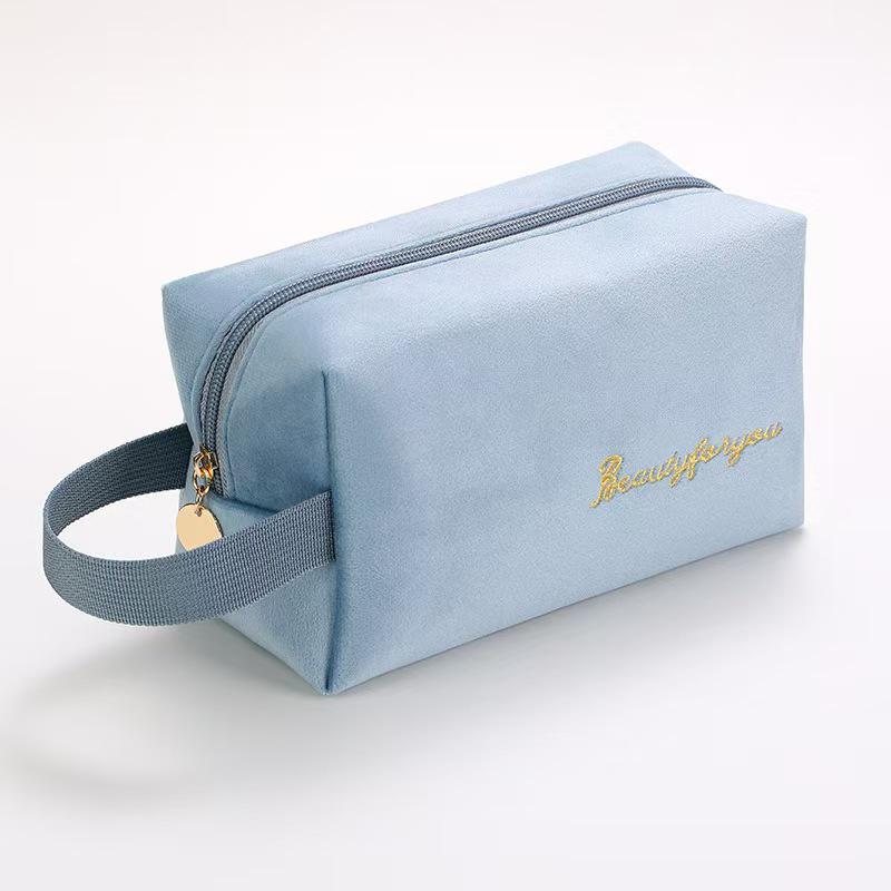Samt-Make-up-Tasche: Hochkapazitives, Premium 4-teiliges Kosmetik- und Lippenstiftaufbewahrungsset