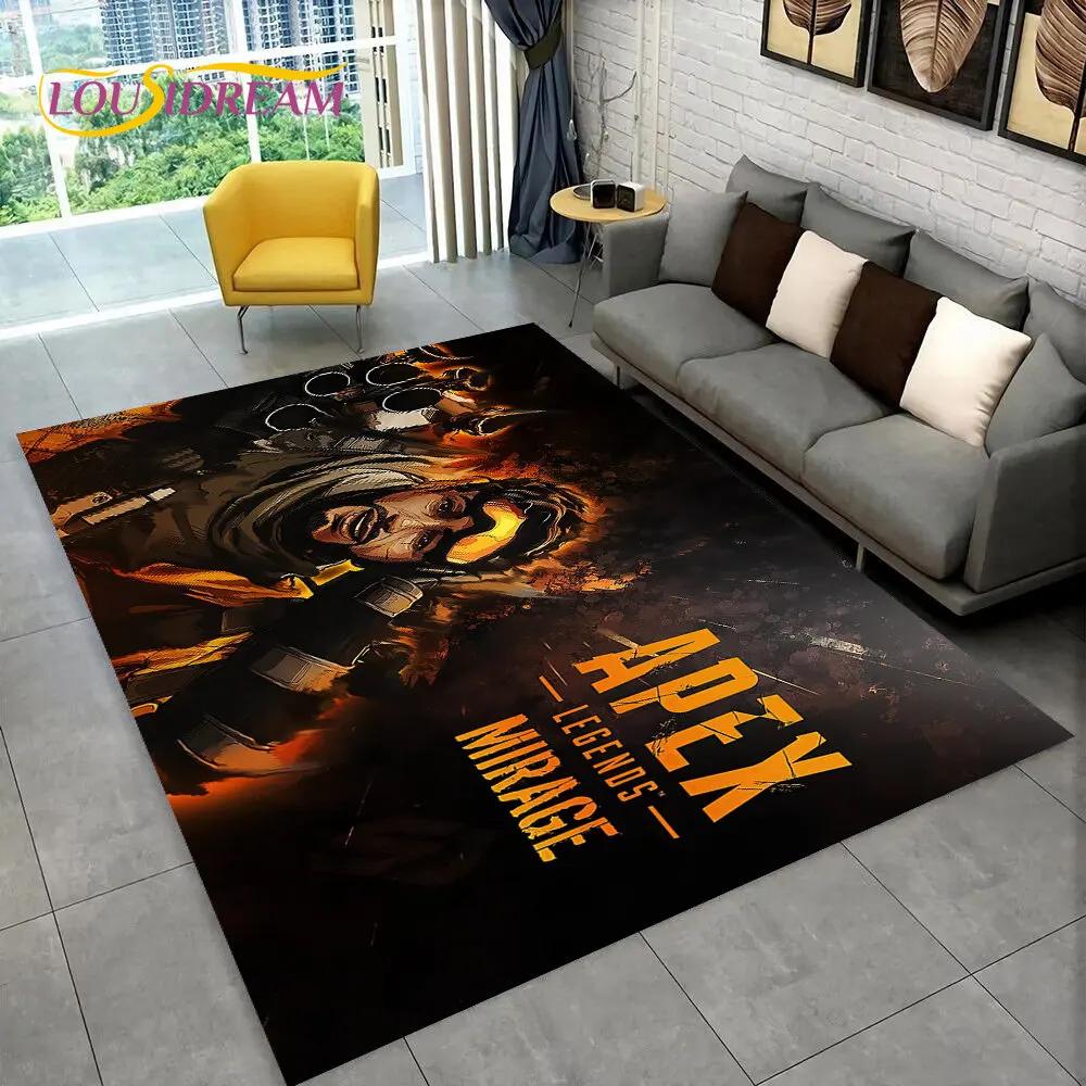 Apex Legends Spiel Gamer Cartoon Bereichsteppich, Teppich für Wohnzimmer Schlafzimmer Sofa Fußmatte Dekoration, Kinder Spiel Rutschfeste Bodenmatte