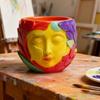 Silicone Planter Mold Double Girl Face Shape Flowerpot Molds for Resin Cement Concrete Unique Plant Containers Gifts