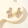 1 Pair Stud Earrings for Women, Enamel Irregular Petal Shape Ear Studs, French Style Ear Pins for Versatile Gift Jewelry