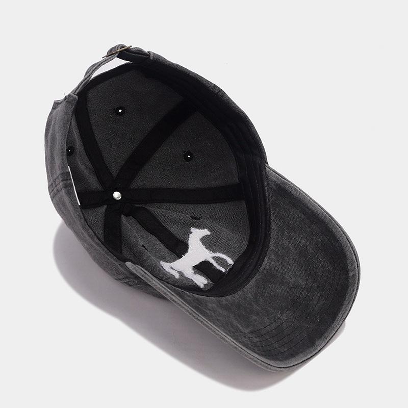 New Luxury Horse Embroidery PVC Adjustable Sun Hat for Unisex Casual Outdoor Fashion