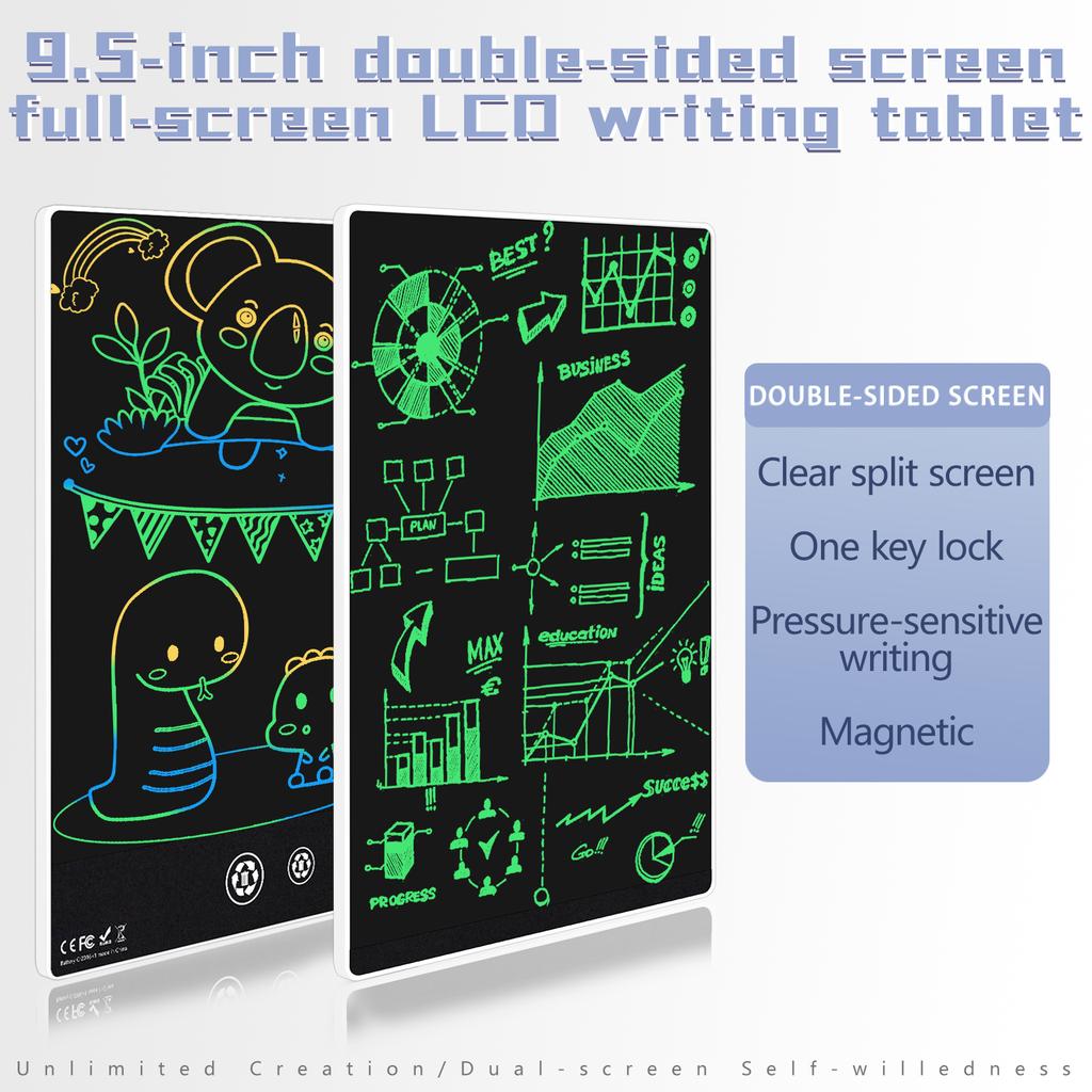 Writing LCD Tablet Double-Sided Ultra Thin Full Screen Magnetic Doodle Drawing Graffiti Board Gift For Adults Kids Office Home Use