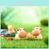 Adorable Resin Diy Miniature Zodiac Ox Figurine Cartoon Style Home Decor