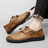 Men's Handmade Leather Shoes Comfortable Loafers Slip On Flats Outdoor Walking Shoes Moccasins