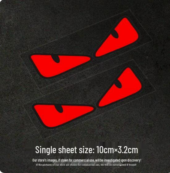 Reflective Devil Eyes Stickers: Creative, Funny Motorbike Expression Decals