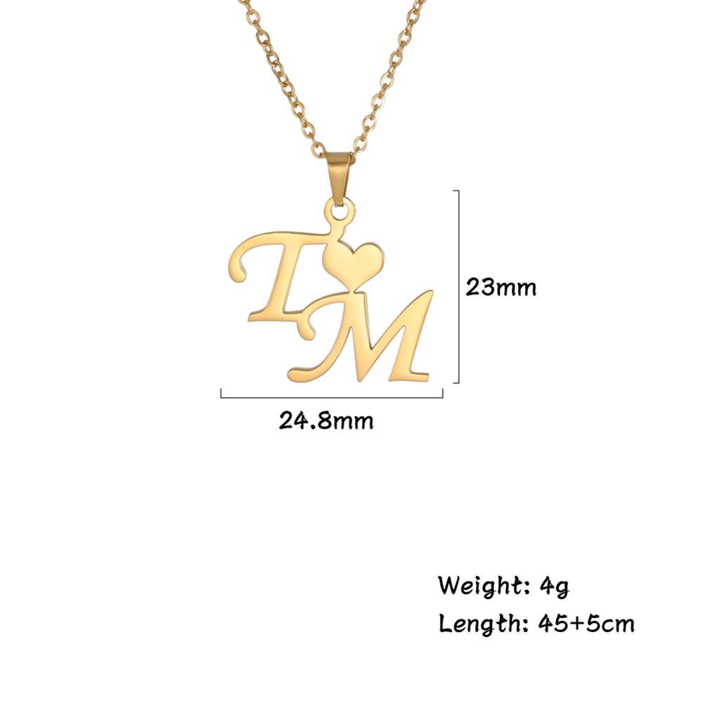 Lemegeton Personalisierte Namenskette Benutzerdefinierte Initialen Halsketten Für Frauen Edelstahl Schmuck Angepasste Namensschild Geschenk