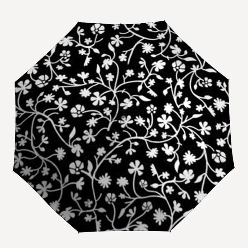 

1pc Floral Pattern Design Umbrella with Plastic Handle,Compact & Stylish,Suitable for All Seasons YS331036